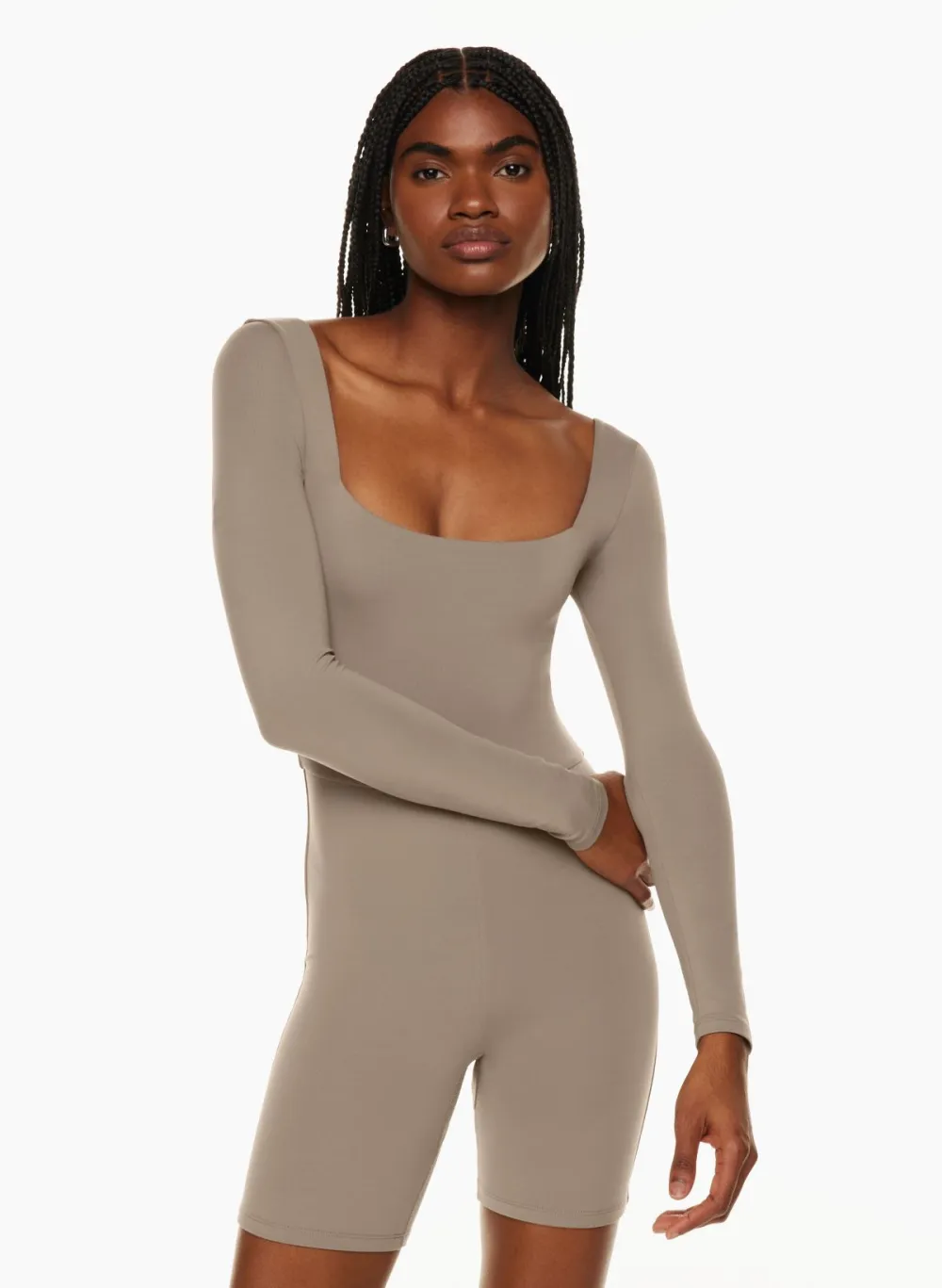 contour squareneck longsleeve romper
