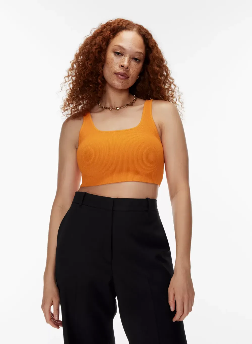 sculpt knit squareneck cropped tank