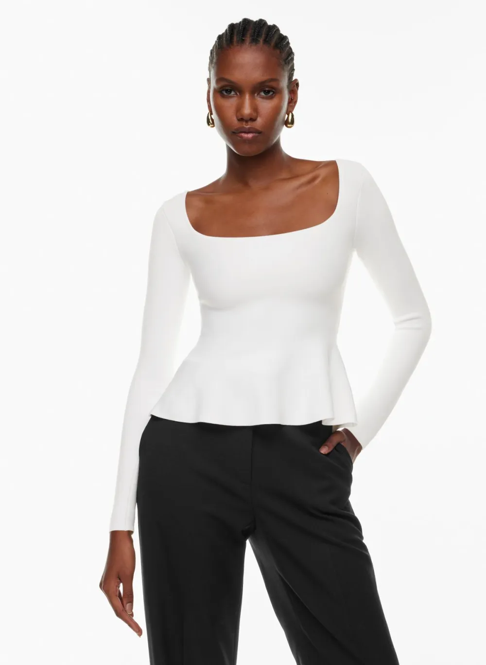 sculpt knit pouf longsleeve