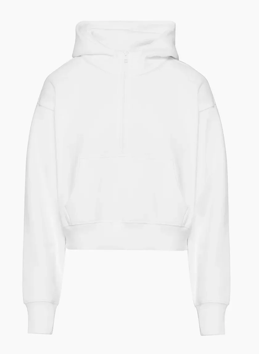 cozy fleece boyfriend boxy 1⁄2 zip hoodie