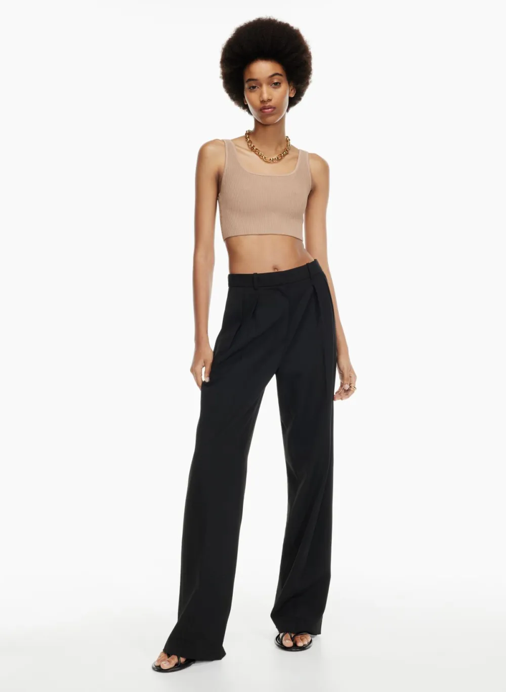 sculpt knit squareneck cropped tank
