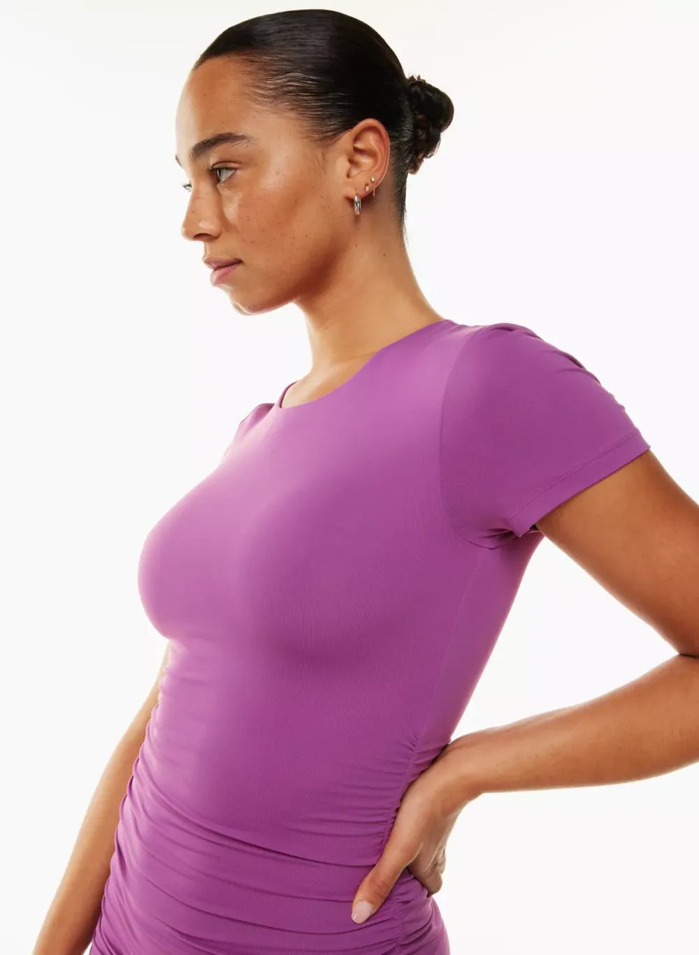 contour ruched mini dress