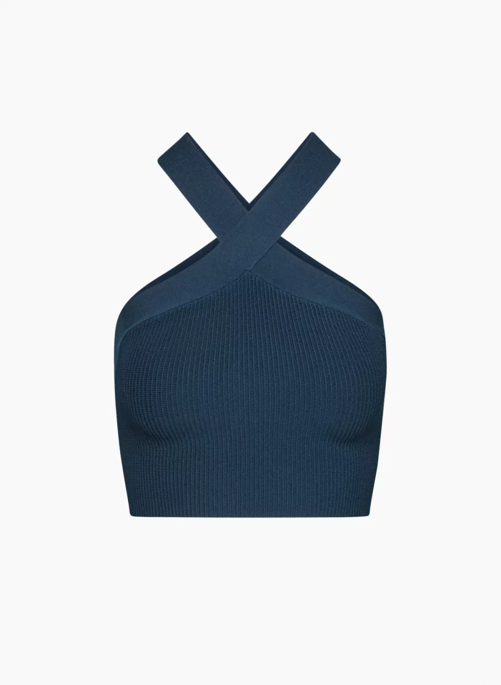 sculpt knit criss cross cropped tank