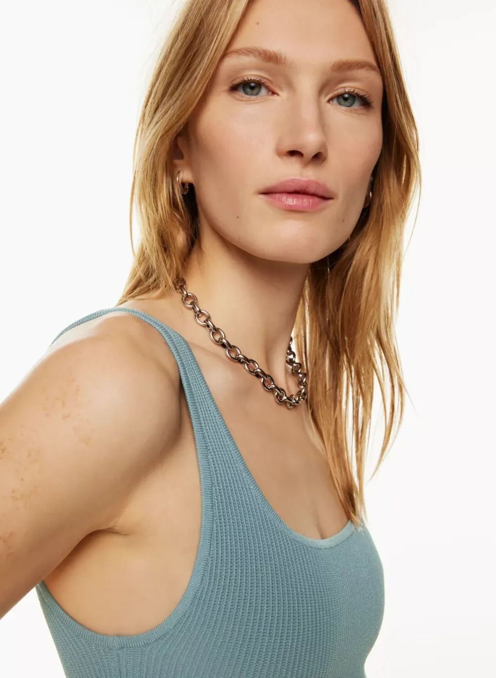 sculpt knit squareneck cropped tank