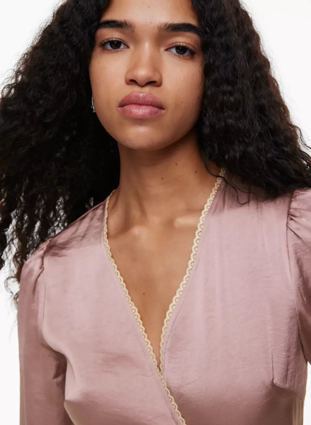 mademoiselle satin longsleeve dress