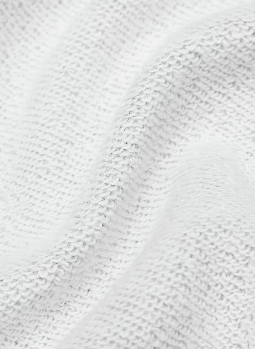 terry fleece boyfriend 1/4 zip sweatshirt