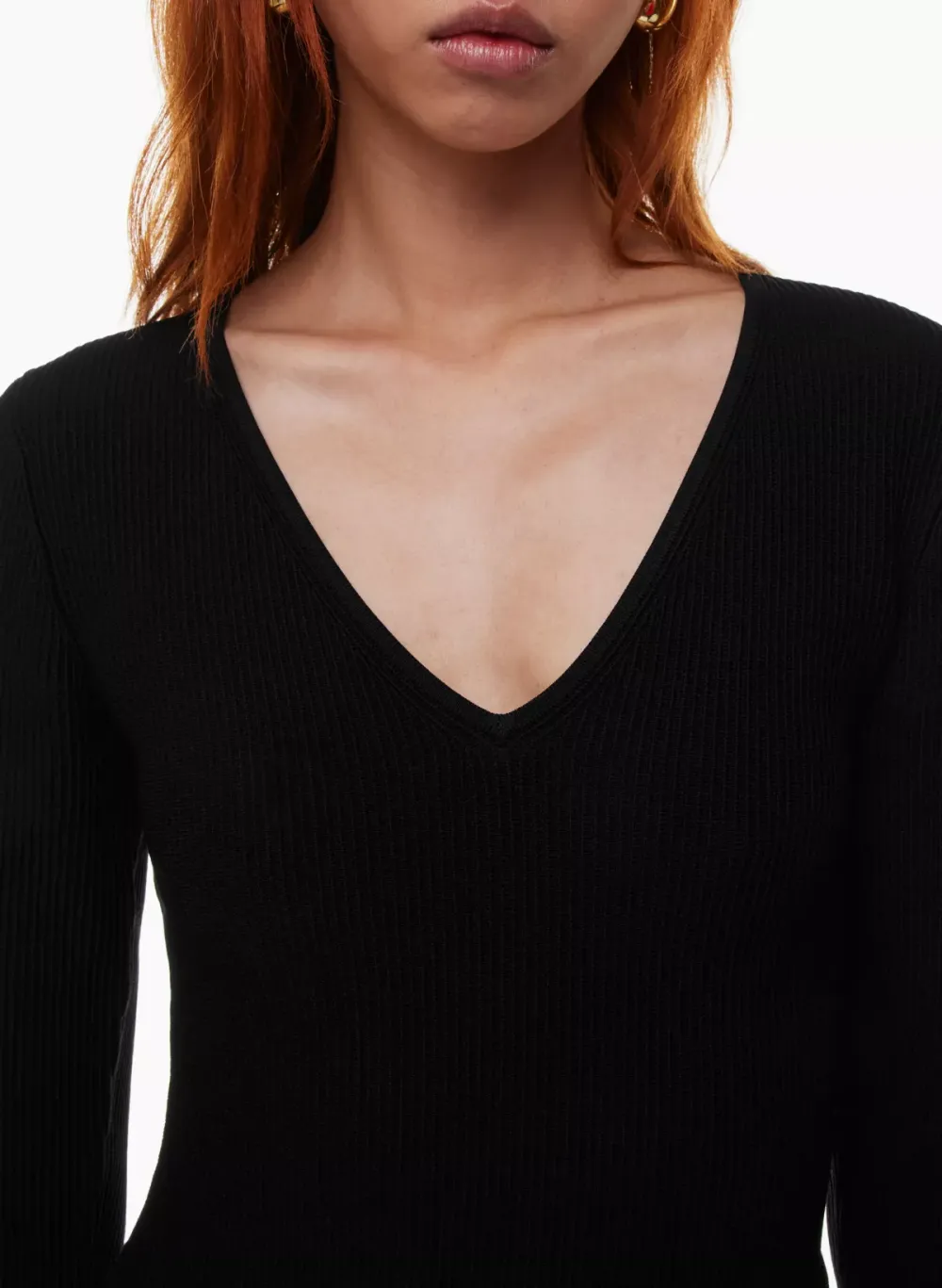 sculpt knit v-neck dress