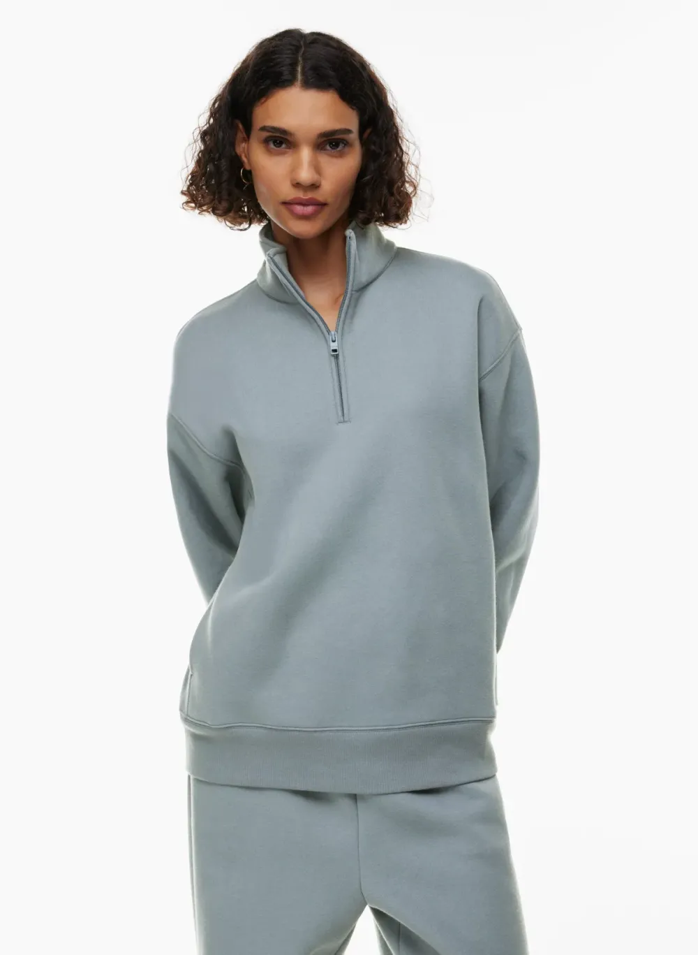 cozy fleece boyfriend 1/4 zip sweatshirt