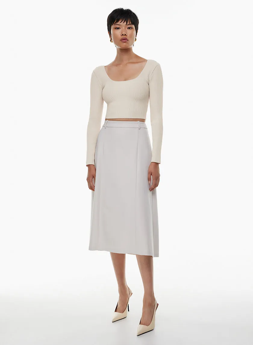 sculpt knit squareneck cropped longsleeve