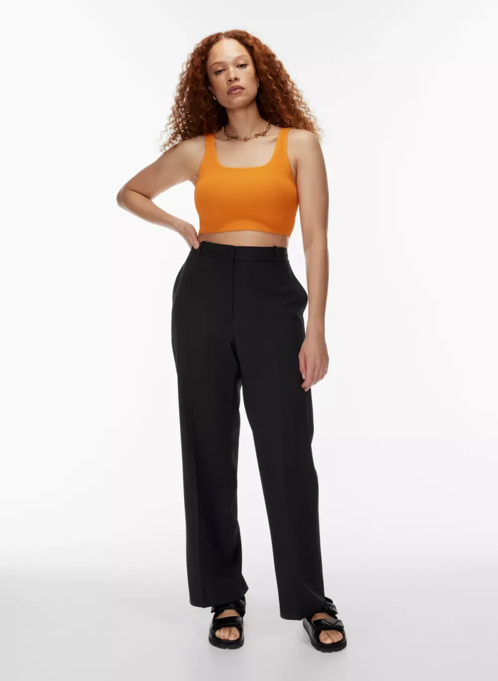sculpt knit squareneck cropped tank