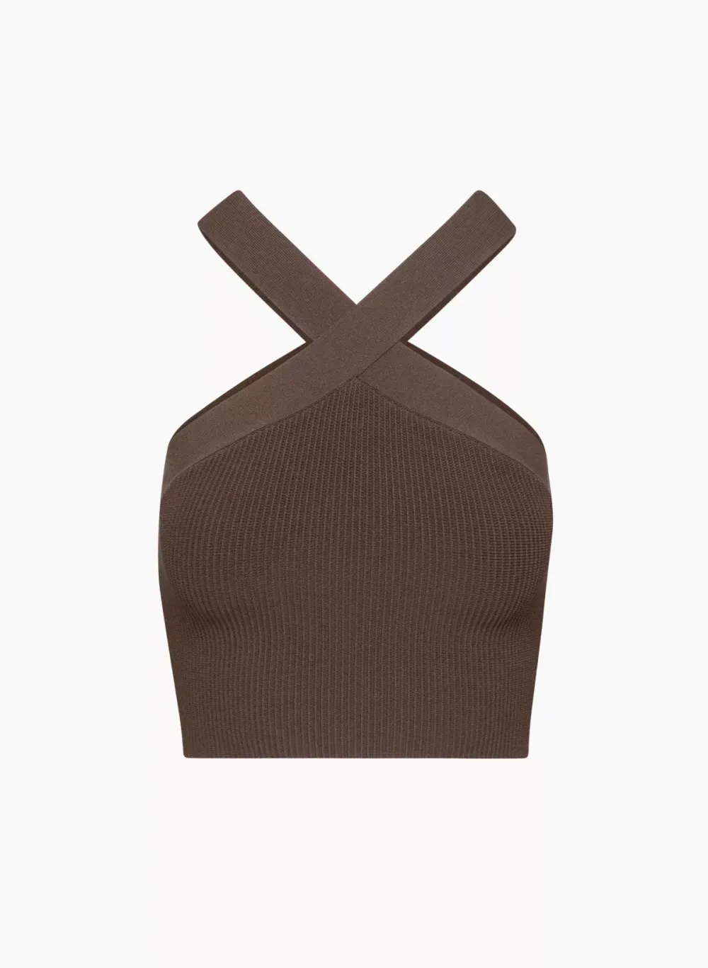 sculpt knit criss cross cropped tank