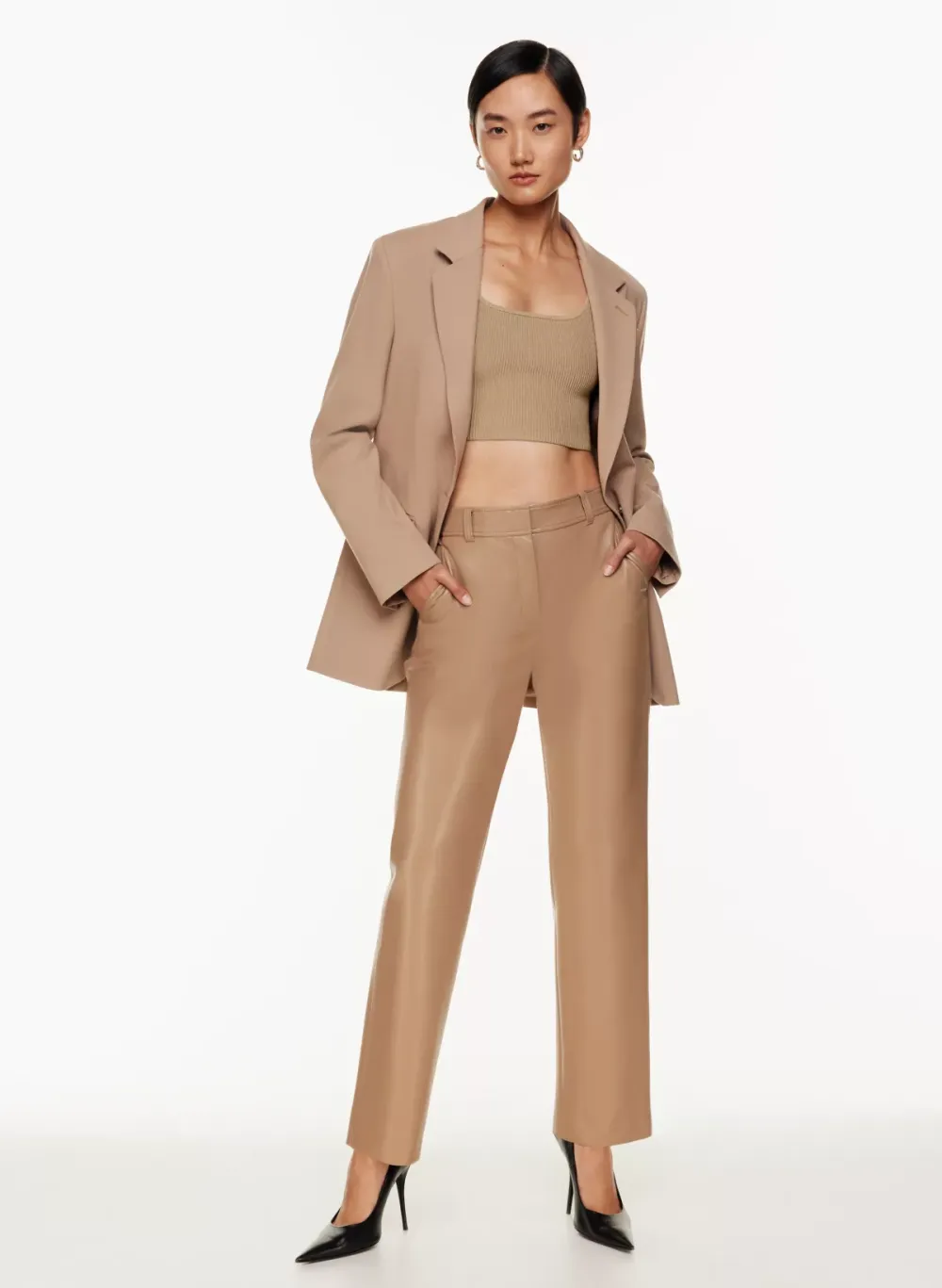 sculpt knit squareneck cropped tank