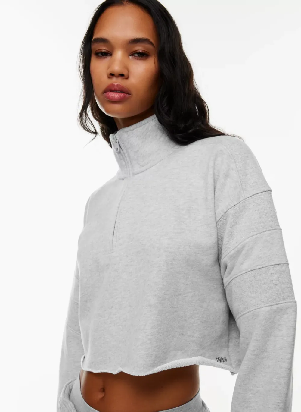 terry fleece mega 1⁄2 zip sweatshirt