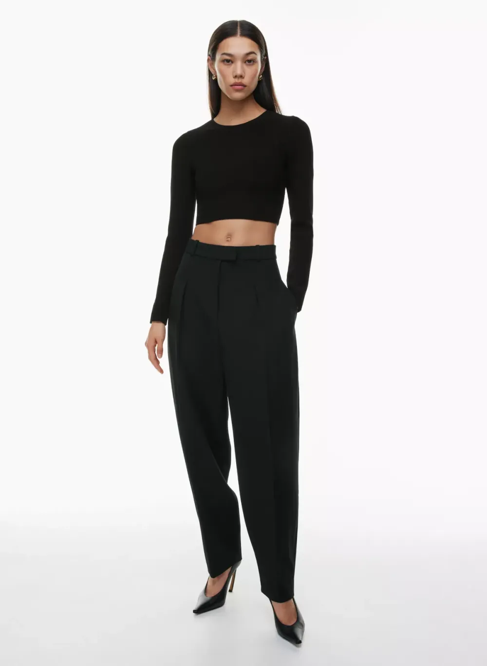 sculpt knit crew cropped longsleeve
