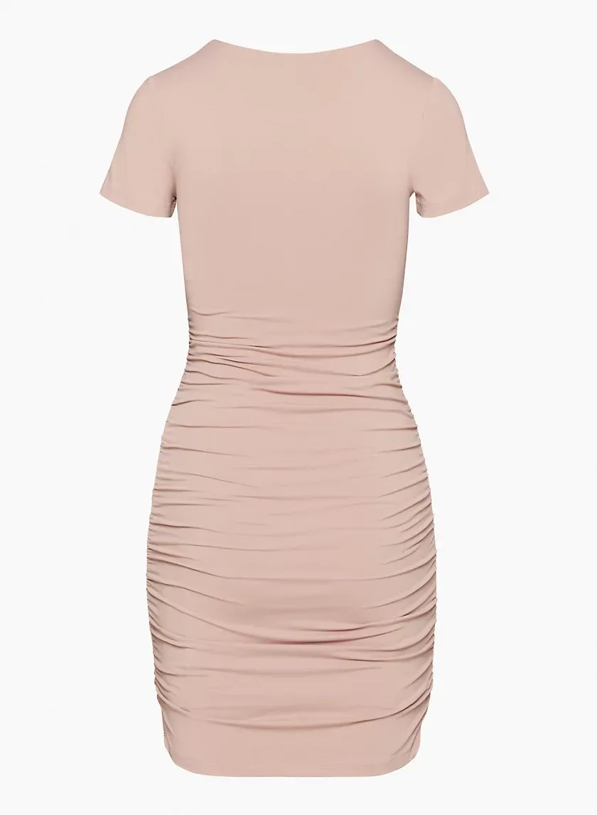 contour ruched mini dress