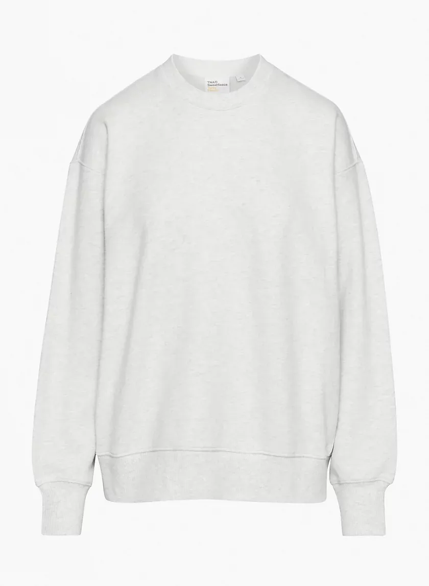 terry fleece boyfriend crew sweatshirt