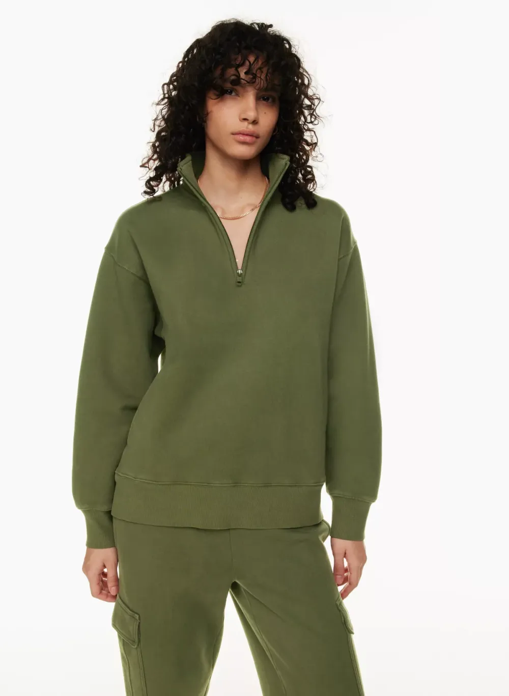 cozy fleece boyfriend 1/4 zip sweatshirt