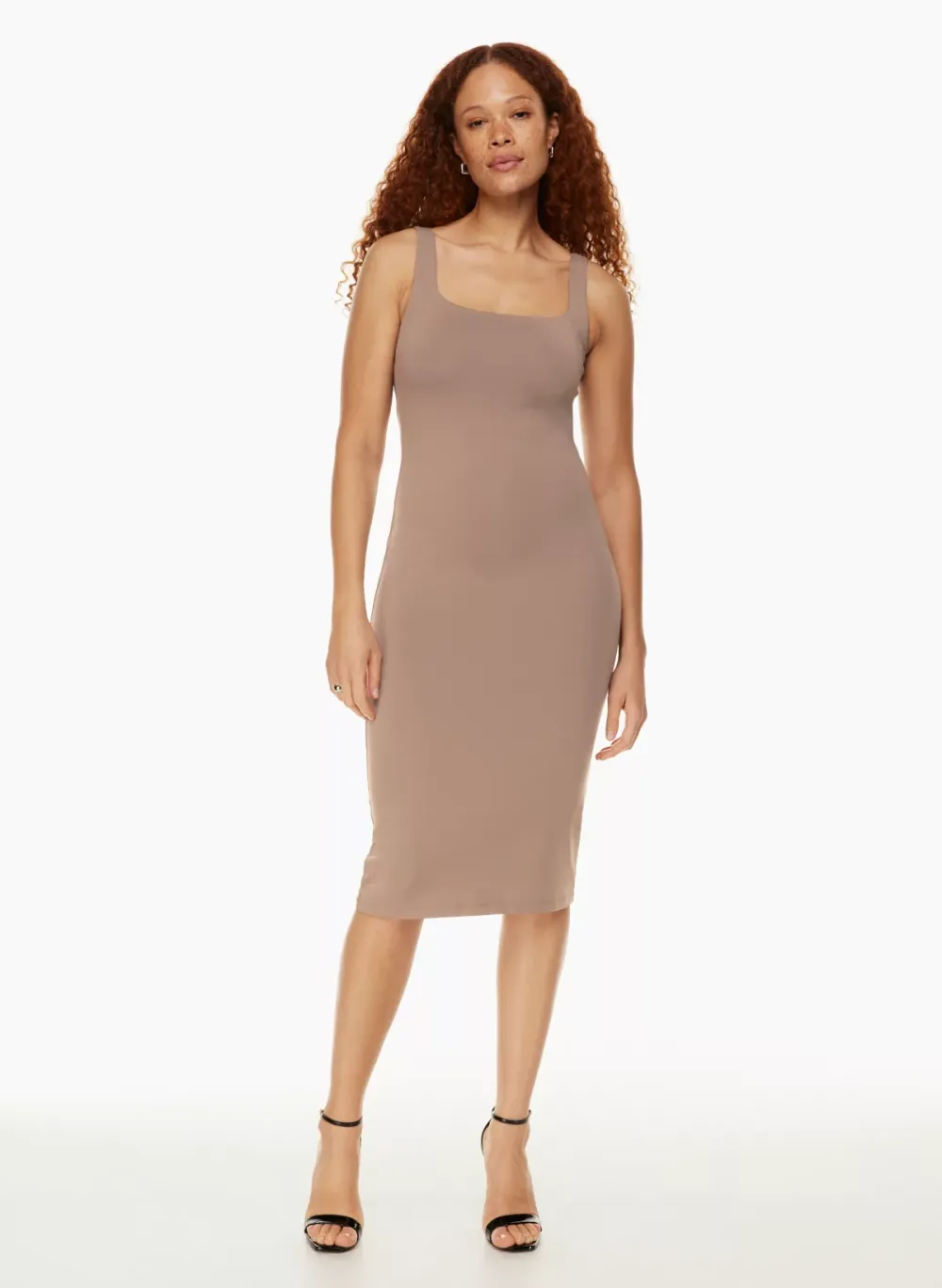 contour squareneck midi dress