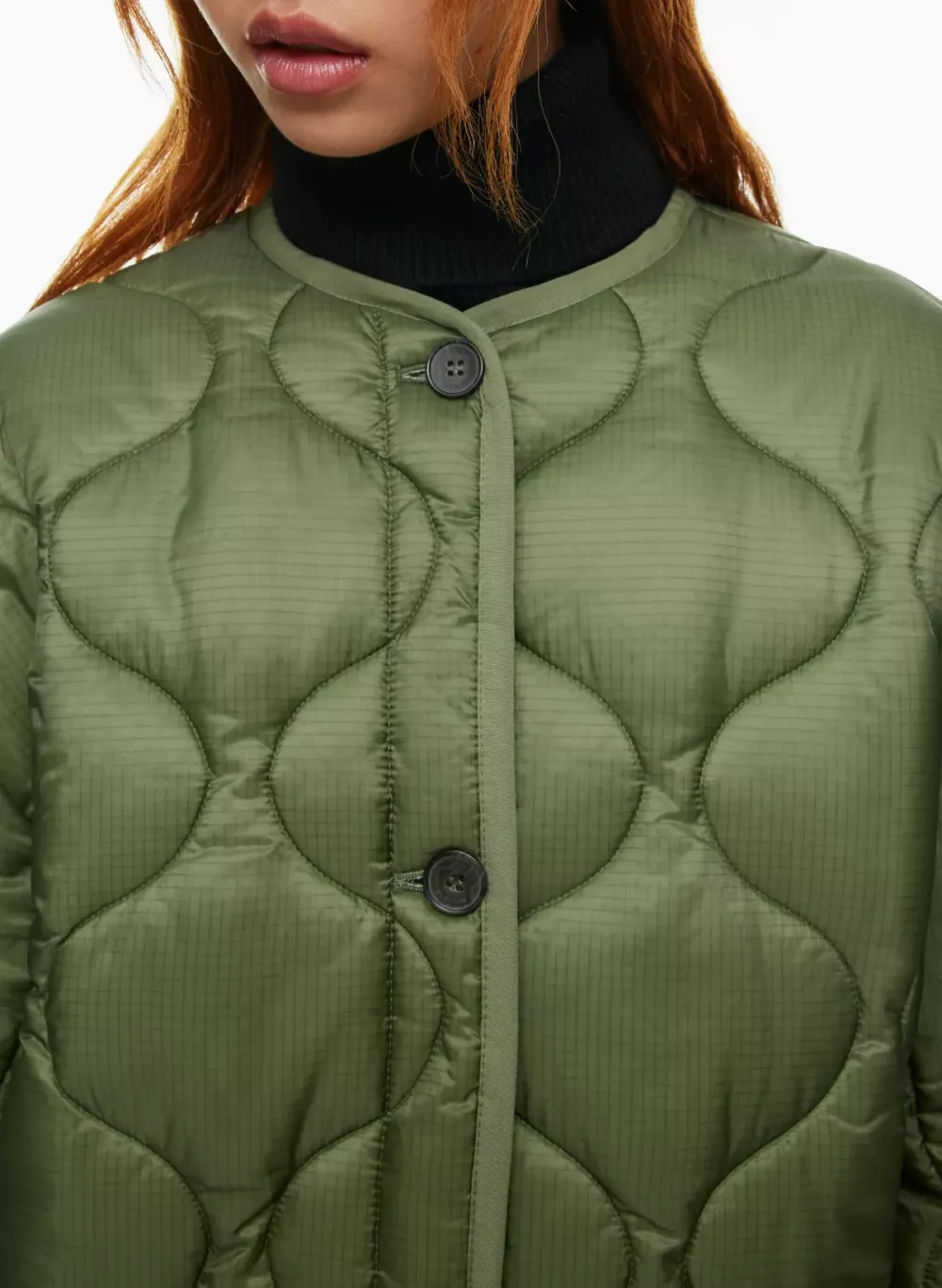 evergreen quilted jacket