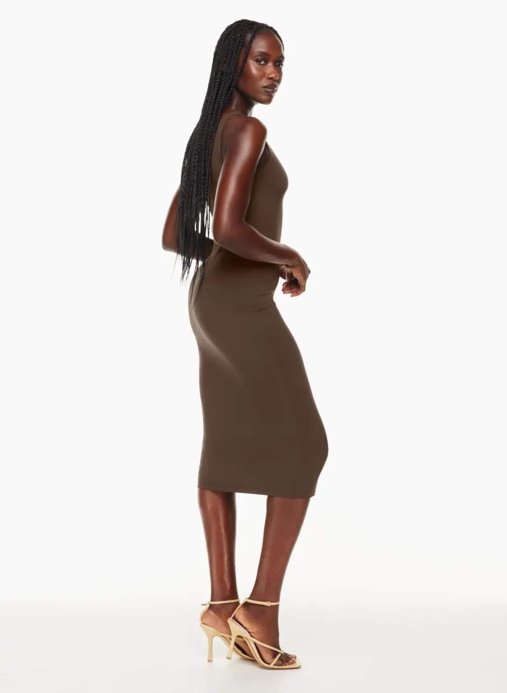 contour squareneck midi dress