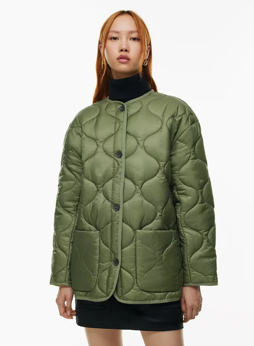evergreen quilted jacket