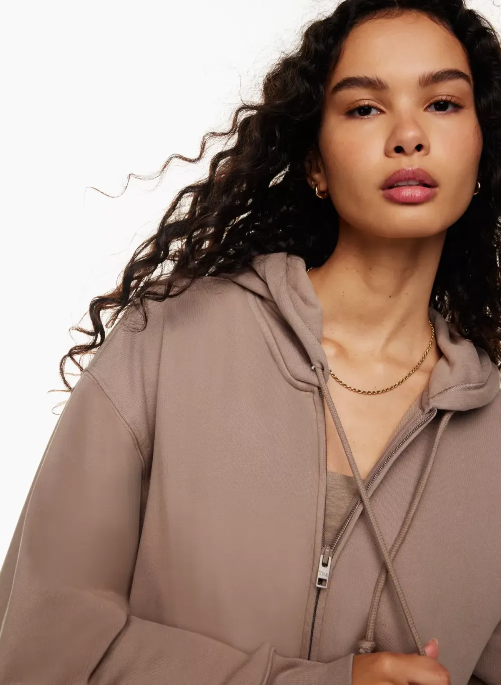 terry fleece boyfriend zip hoodie