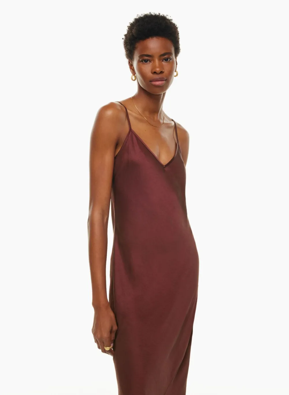 only slip satin midi dress