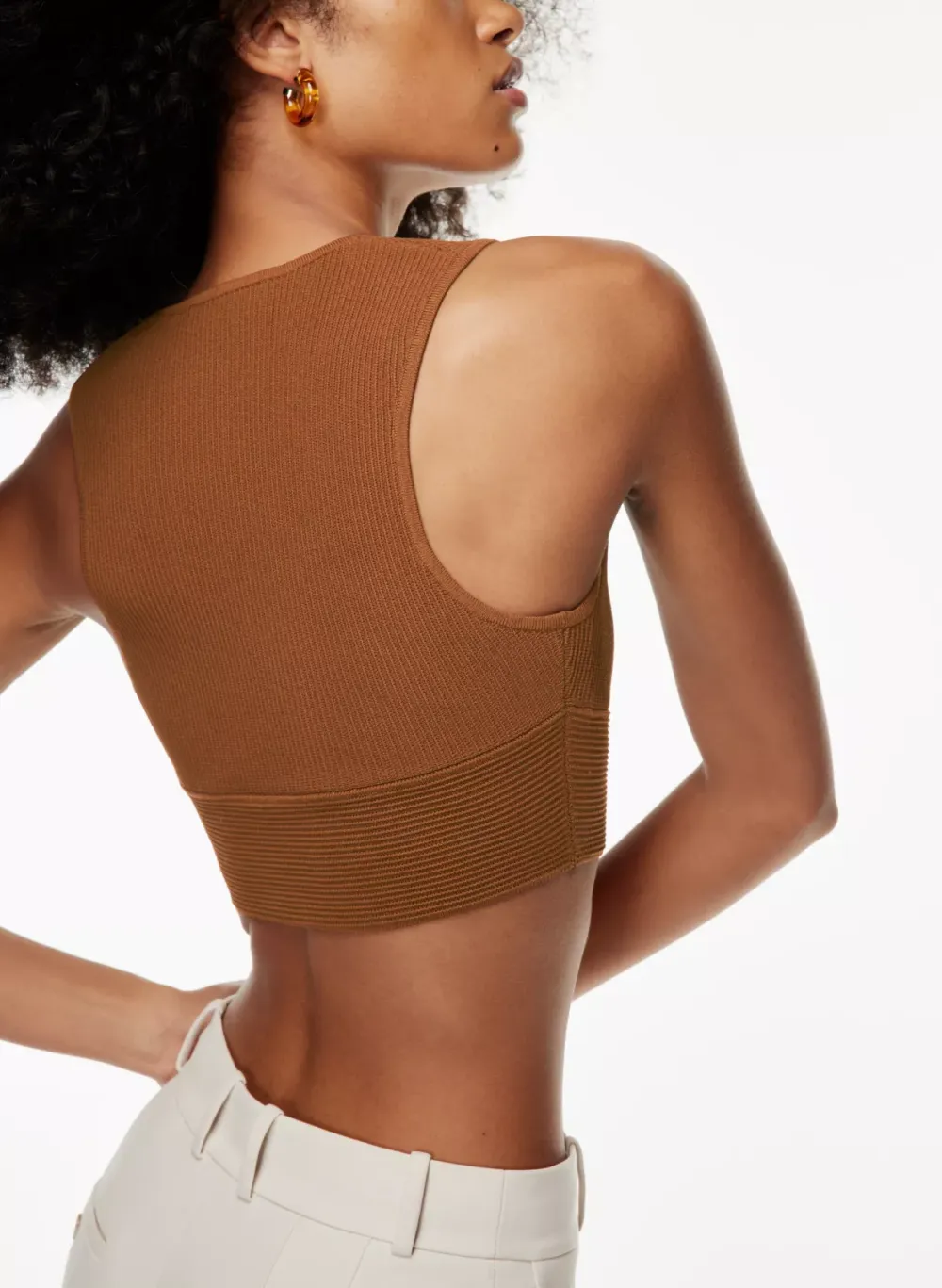 sculpt knit deep v tank