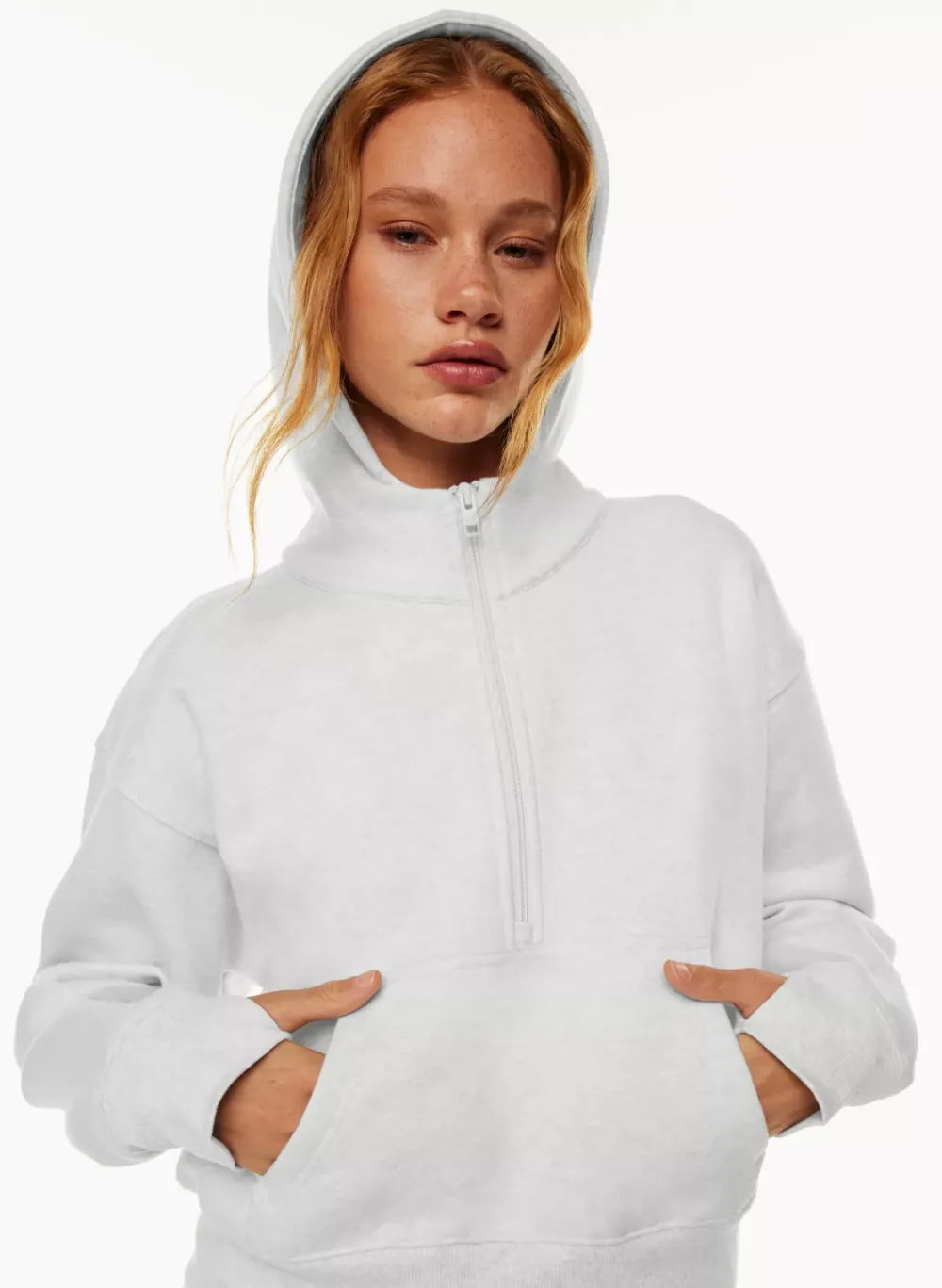 cozy fleece boyfriend boxy 1⁄2 zip hoodie