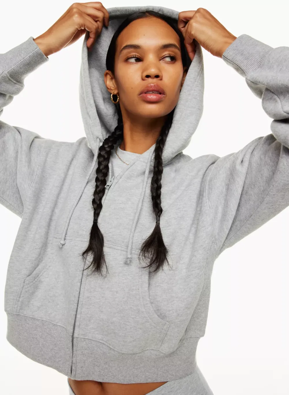 cozy fleece boyfriend boxy zip hoodie