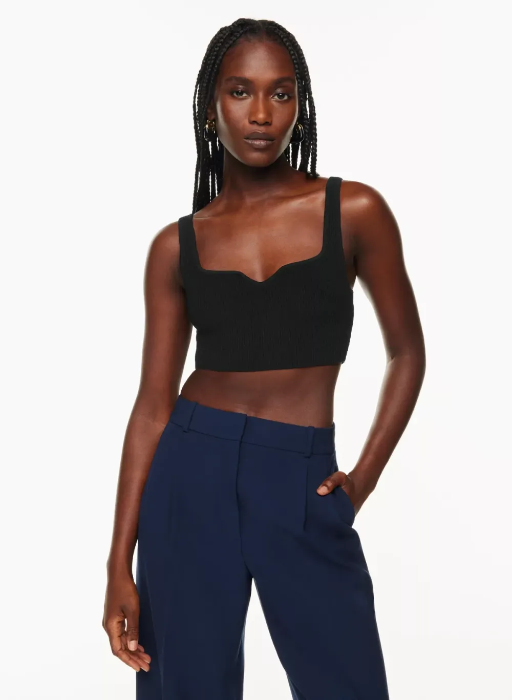 sculpt knit notch tank