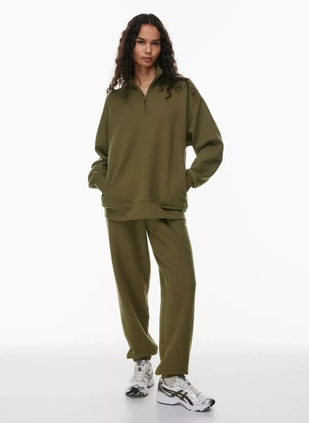 cozy fleece boyfriend 1/4 zip sweatshirt