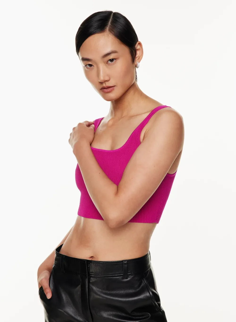 sculpt knit squareneck cropped tank