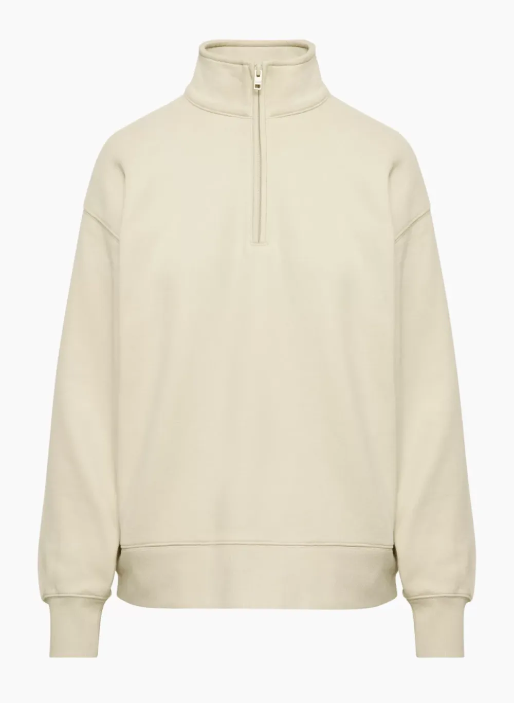 terry fleece boyfriend 1/4 zip sweatshirt