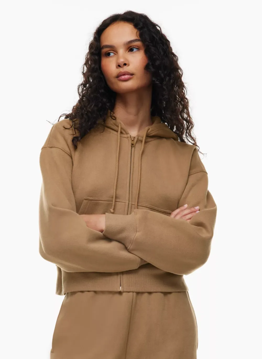 cozy fleece boyfriend boxy zip hoodie