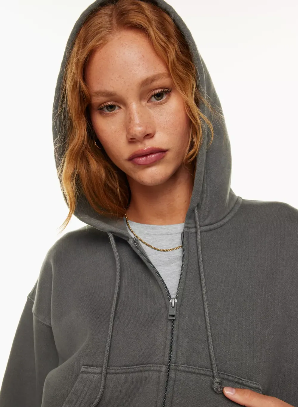 cozy fleece boyfriend boxy zip hoodie