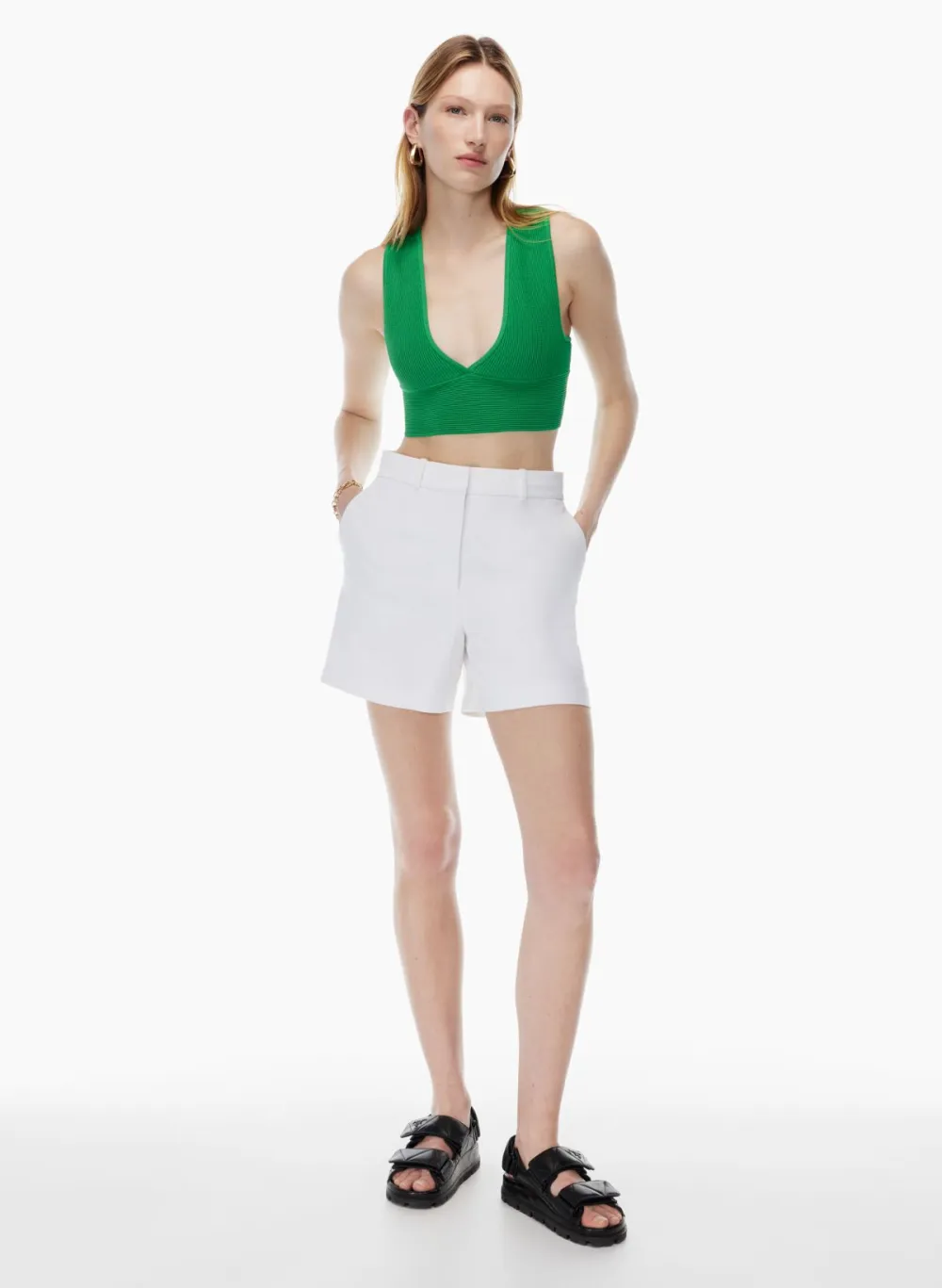 sculpt knit deep v tank