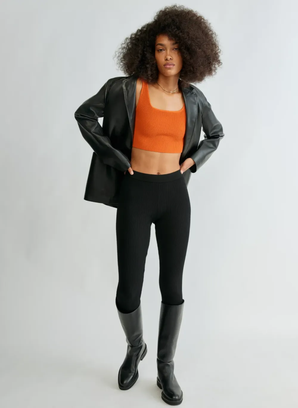 sculpt knit squareneck cropped tank