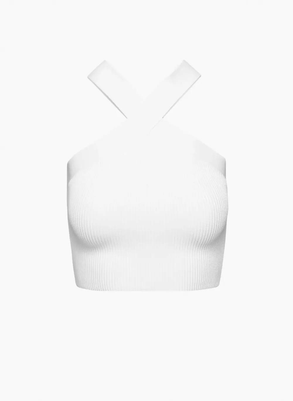 sculpt knit criss cross cropped tank