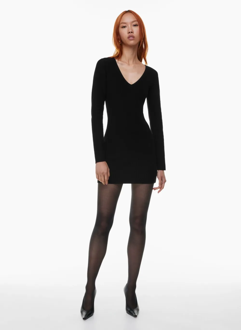 sculpt knit v-neck dress