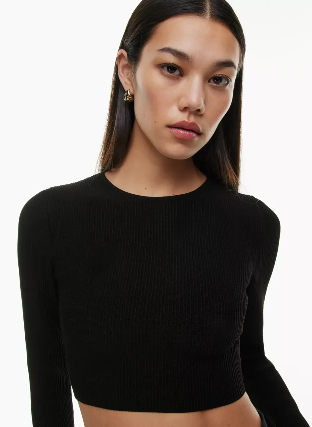 sculpt knit crew cropped longsleeve