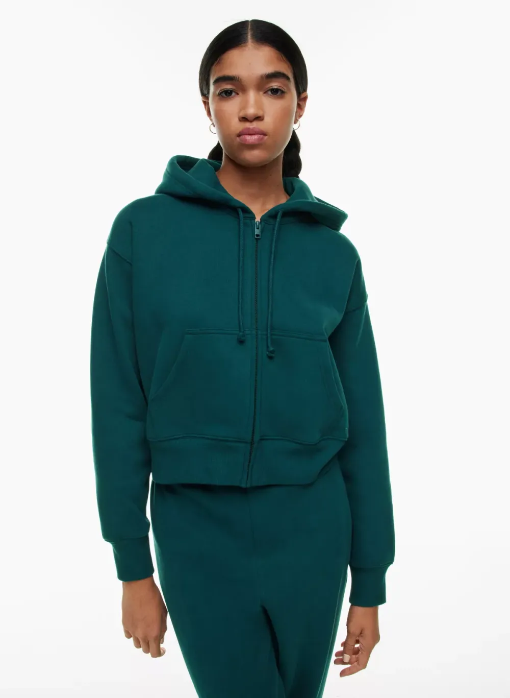 cozy fleece boyfriend boxy zip hoodie