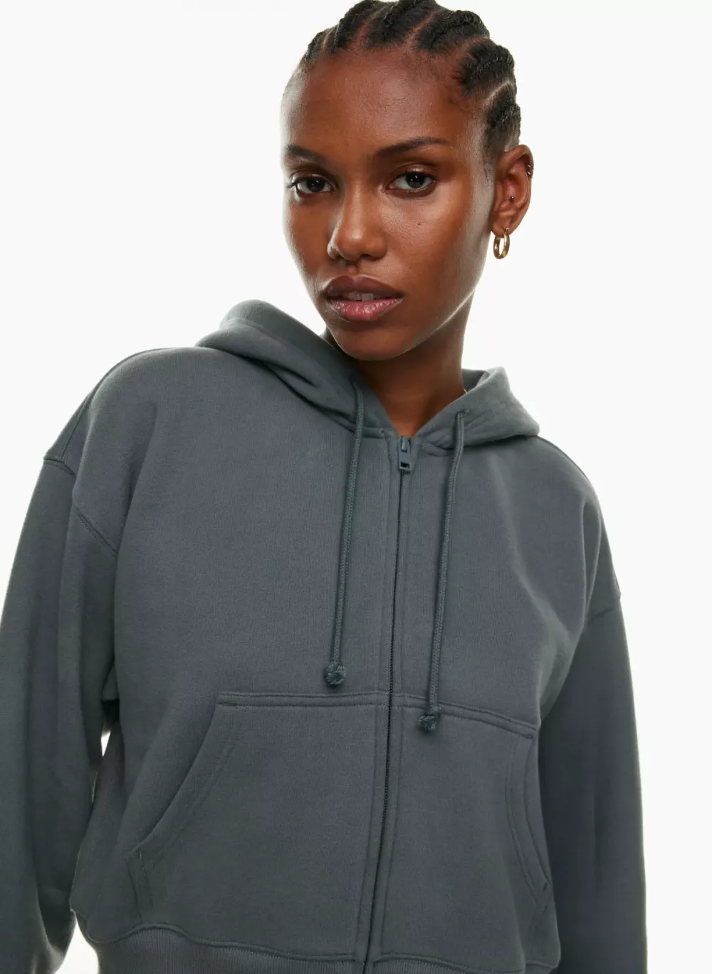 cozy fleece boyfriend boxy zip hoodie