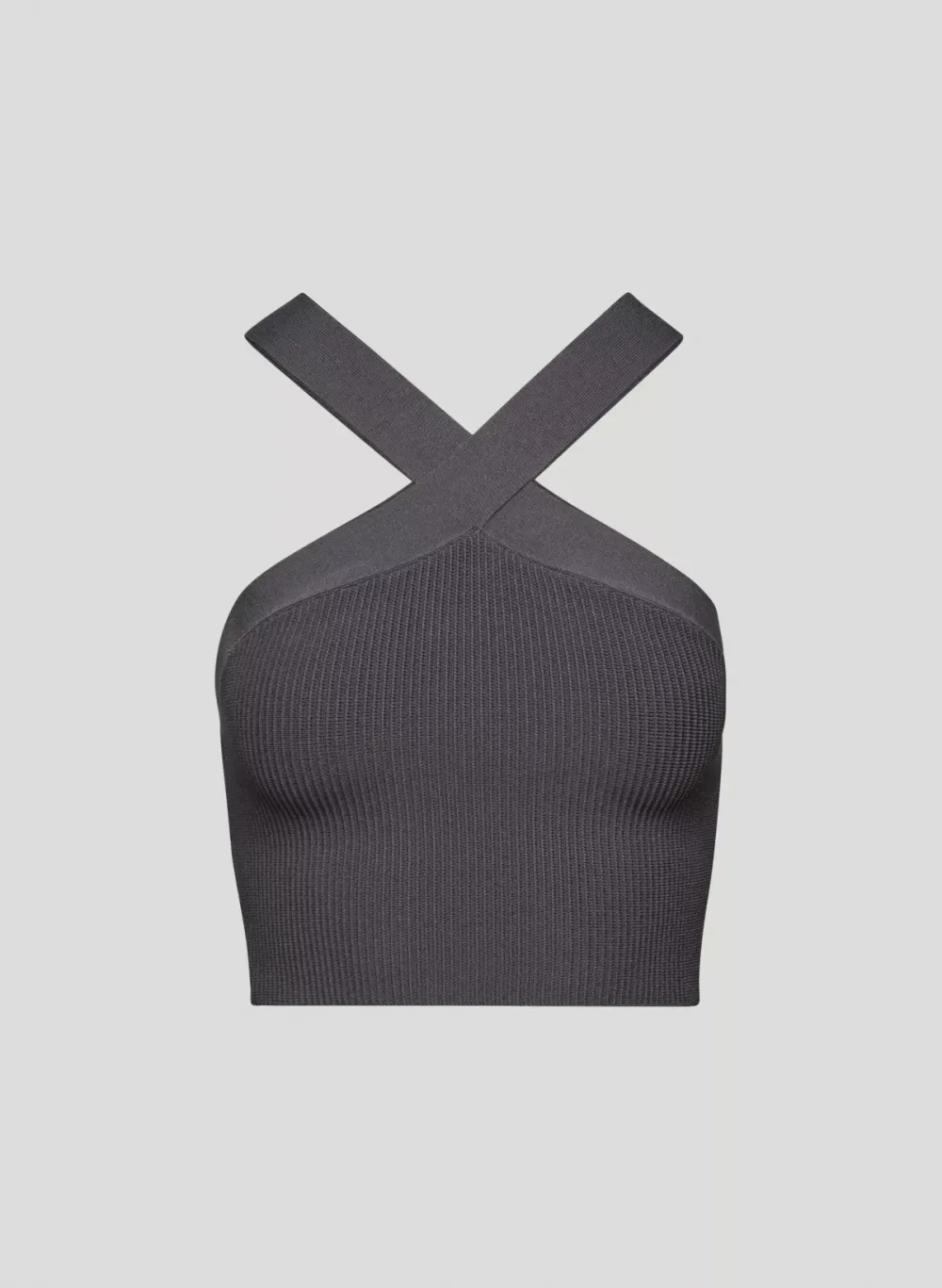 sculpt knit criss cross cropped tank