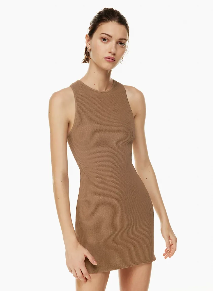 sculpt knit racer mini dress