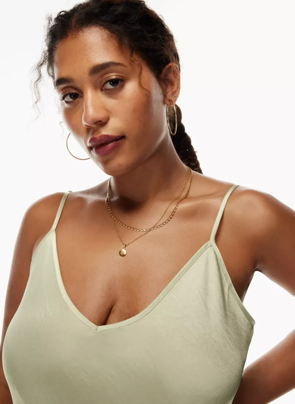 only slip satin midi dress