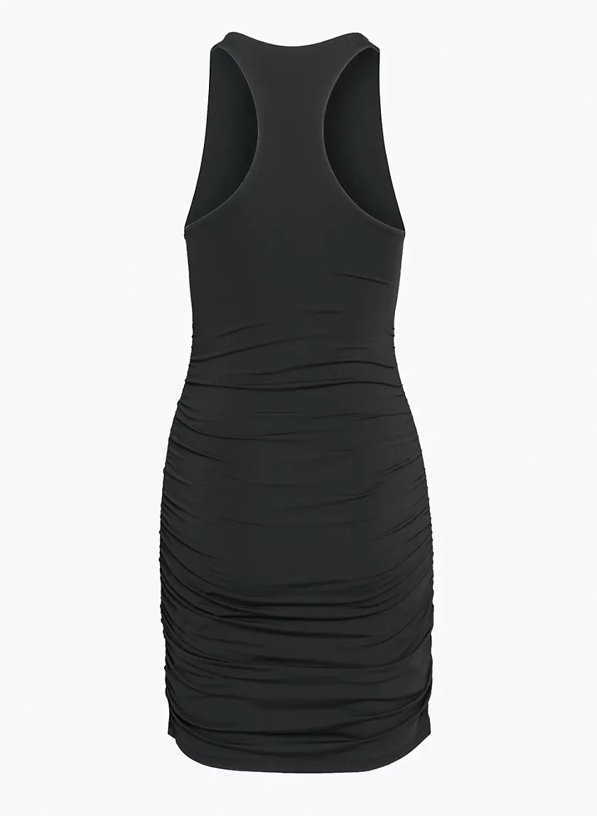 contour ruched racer mini dress