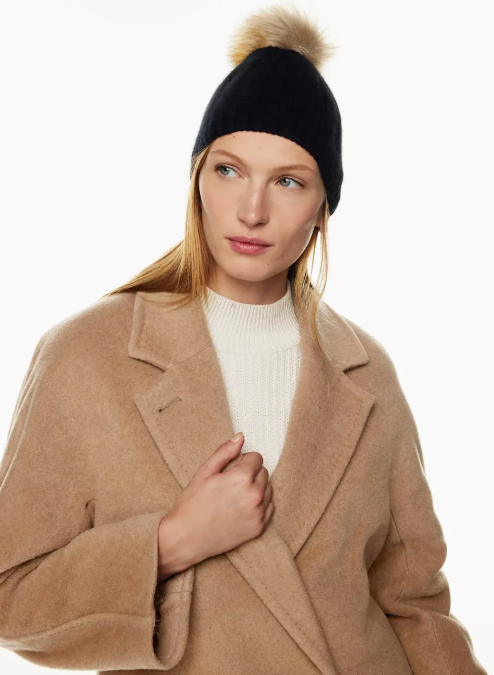 pom liteluxe cashmere beanie