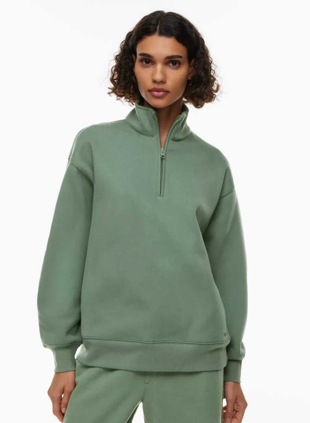 cozy fleece boyfriend 1/4 zip sweatshirt