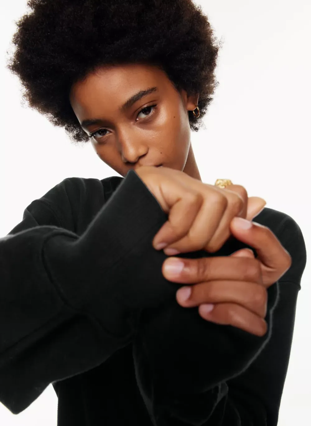 terry fleece boyfriend crew sweatshirt